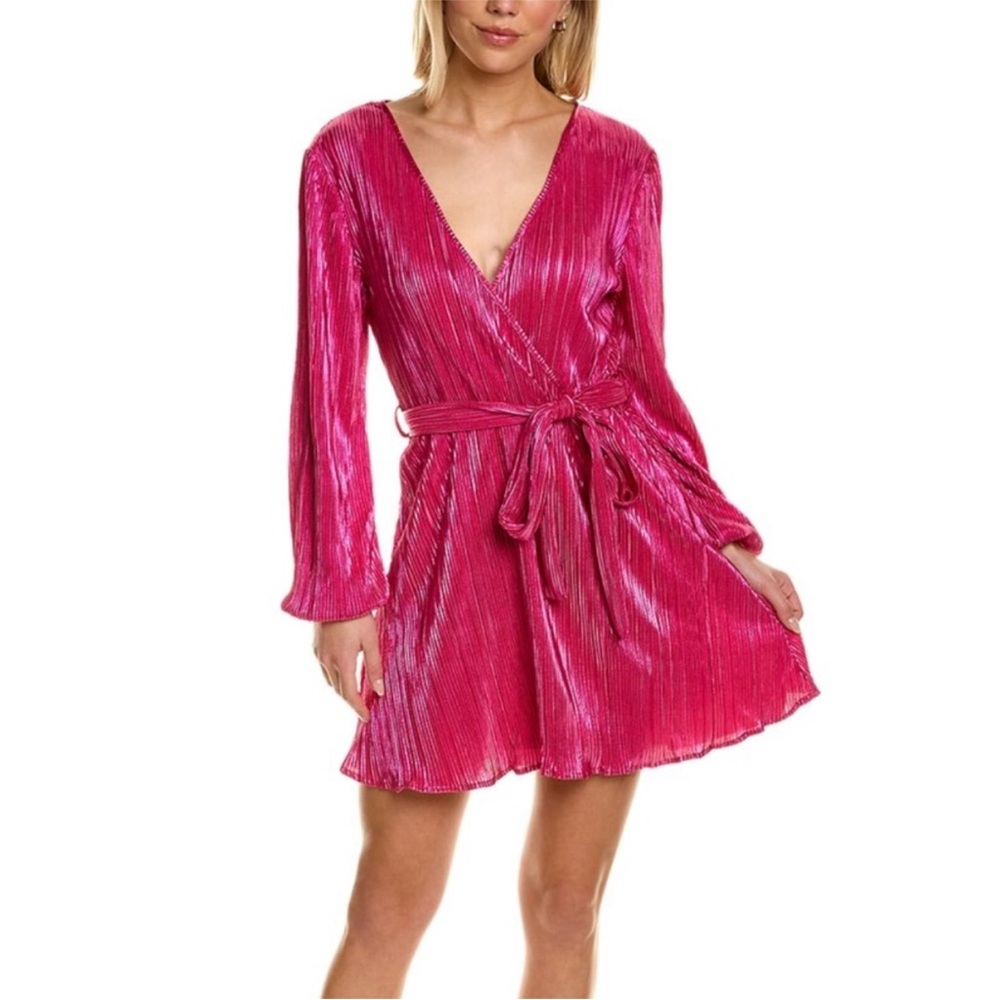 Bardot Fuchsia Bellissa Pleated Mini dress